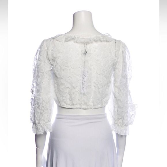 NWT For Love and Lemons Loretta Cropped Blouse - Picture 5 of 8